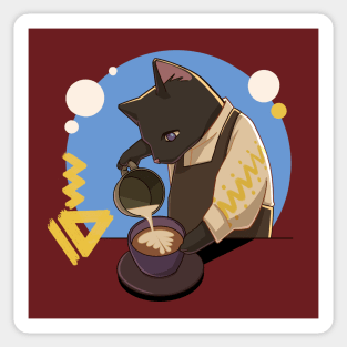 Barista Cat - Ostap Sticker